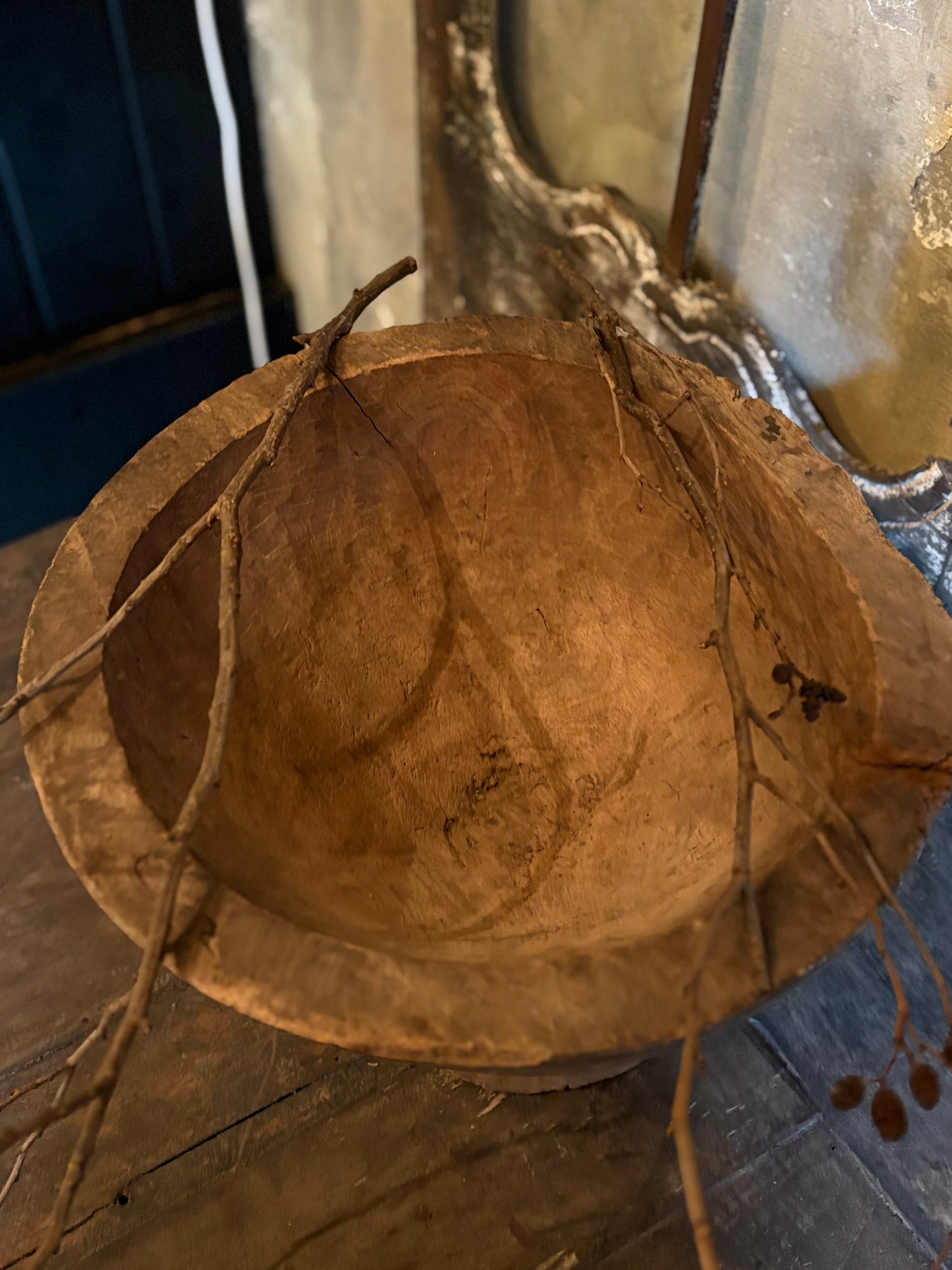 Authentieke houten schaal