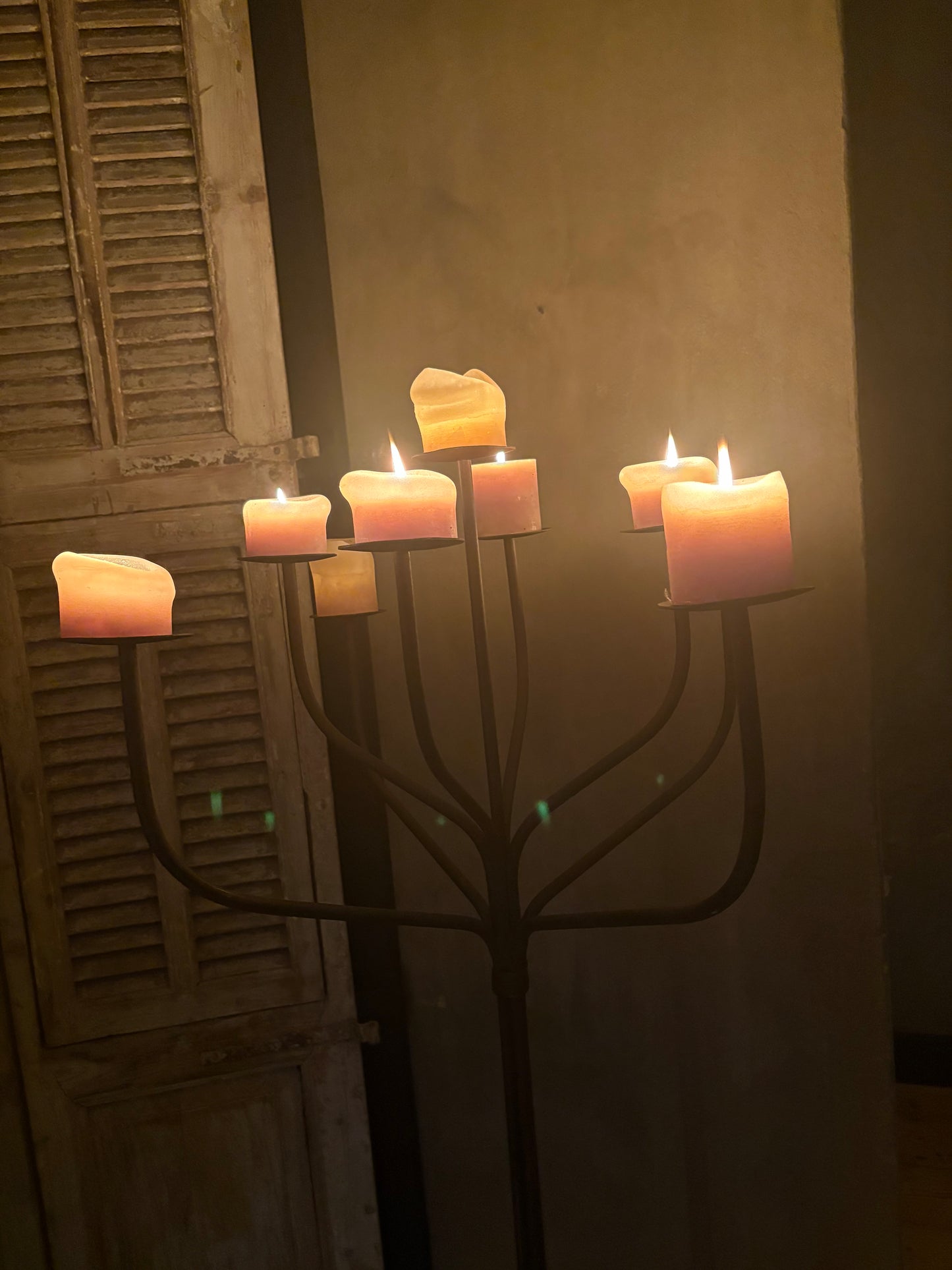 Handmade kandelaar voor 9 kaarsen