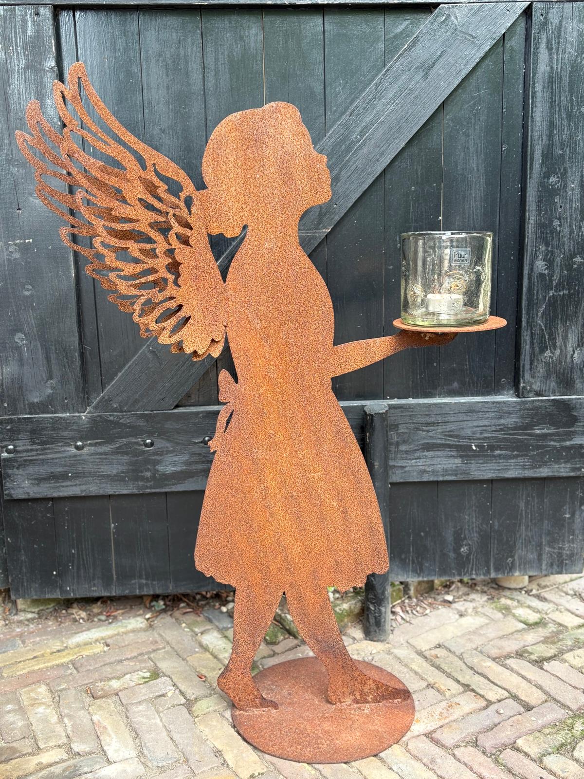 Engel met plateau roest 103 cm