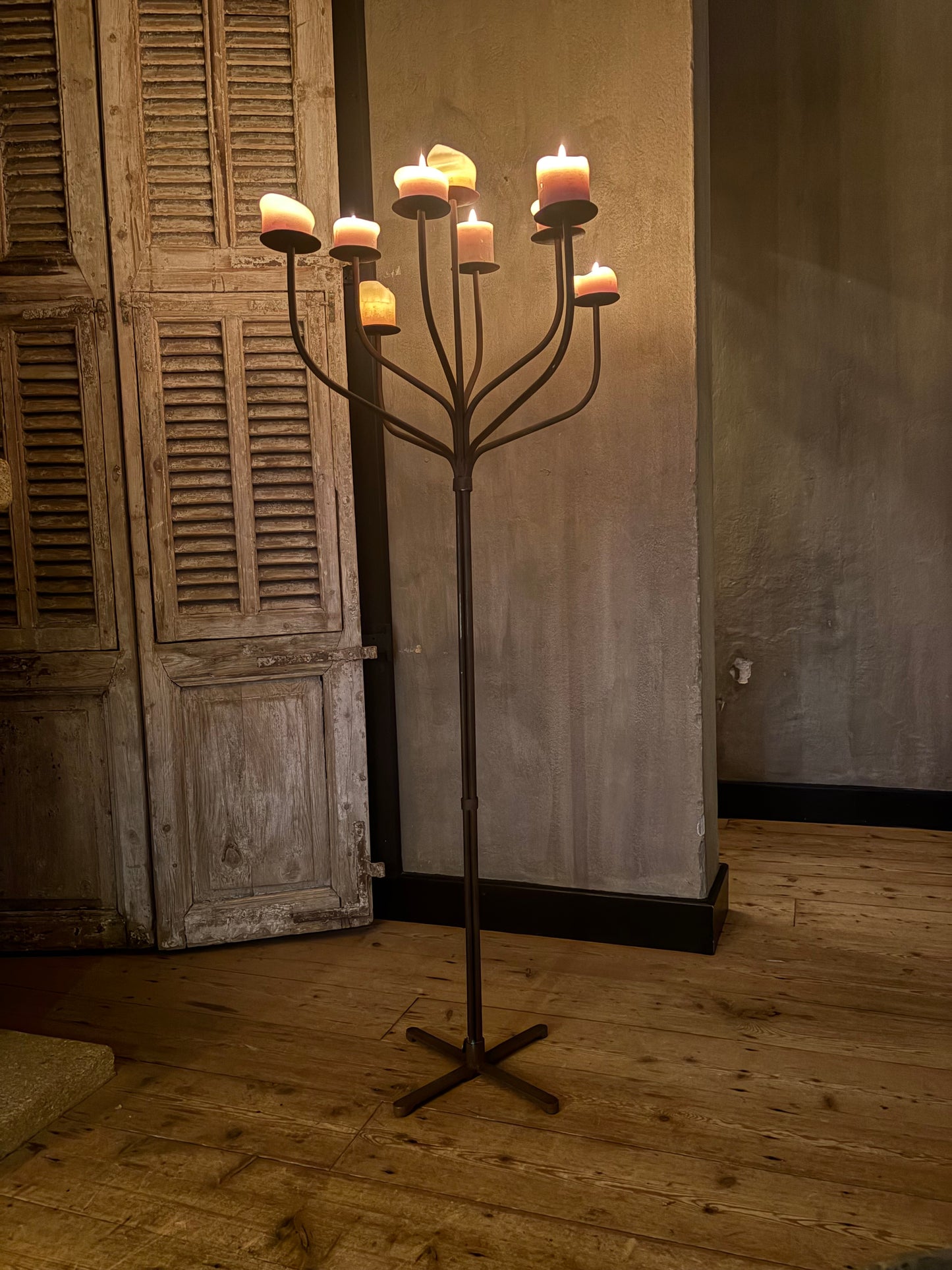 Handmade kandelaar voor 9 kaarsen