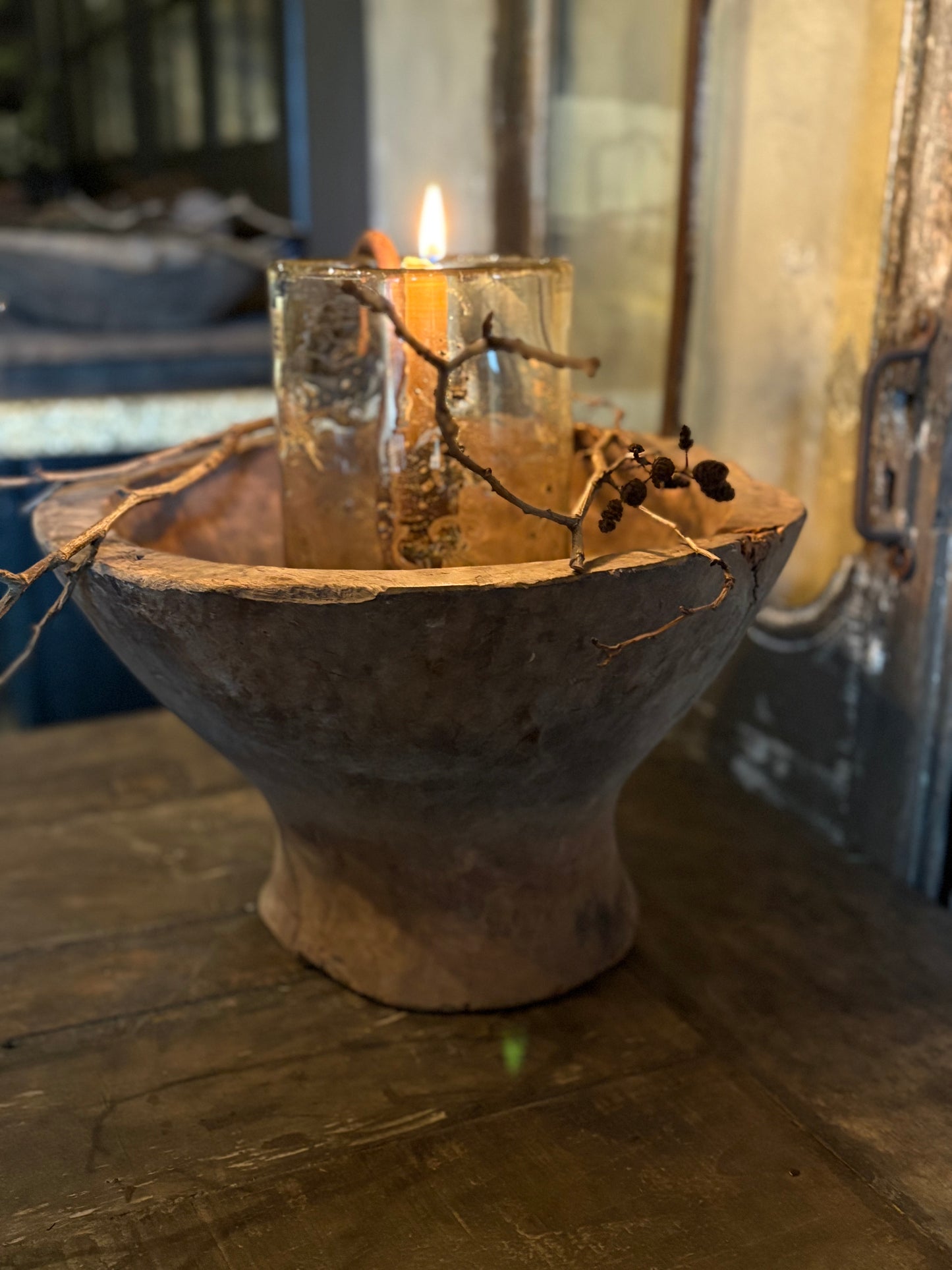 Authentieke houten schaal