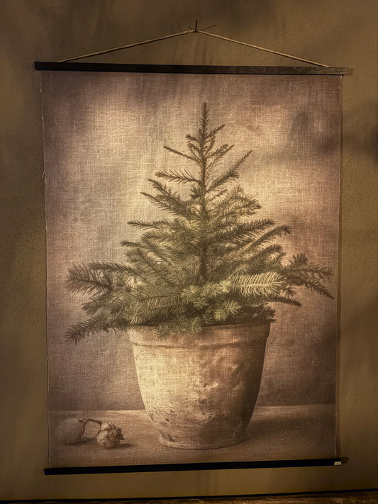 Kerstboom op linnen