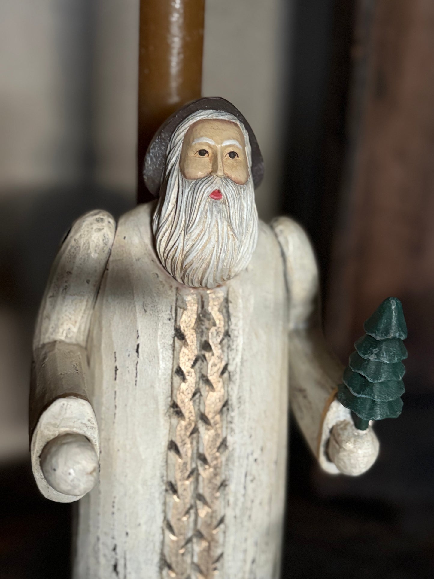 Handmade kerstman kandelaar