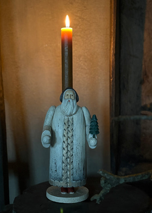 Handmade kerstman kandelaar