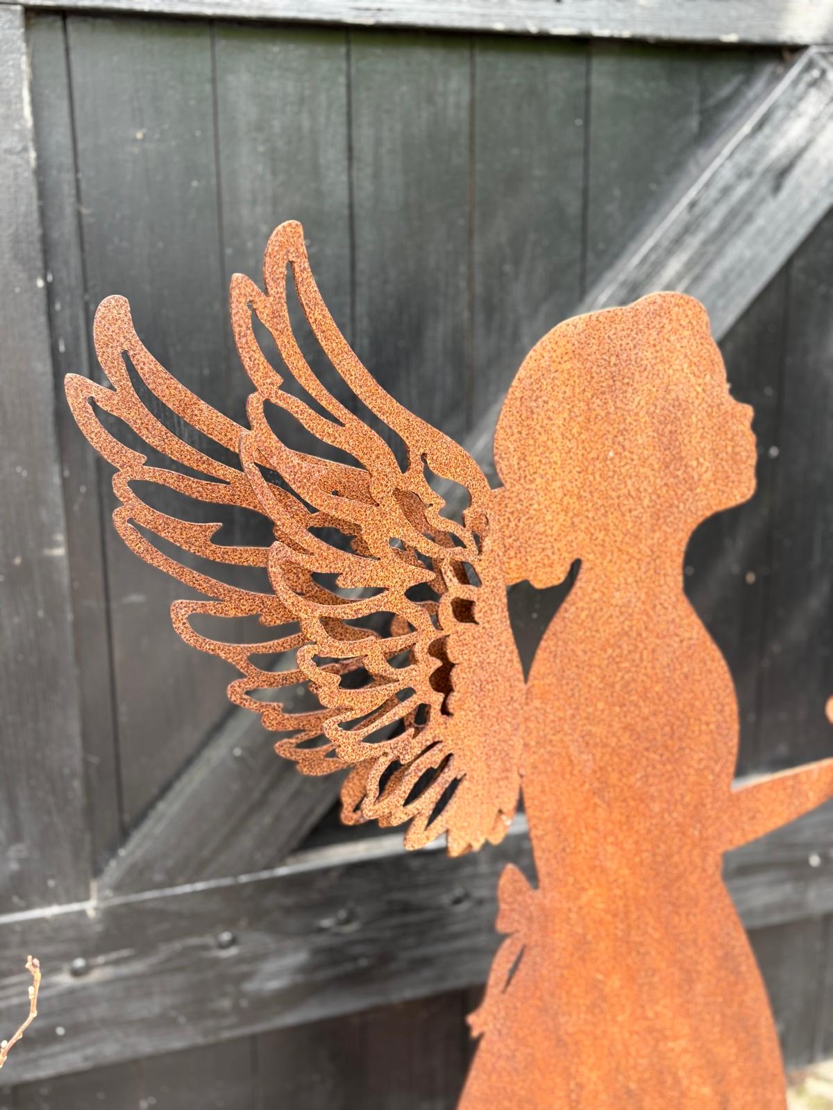 Engel met plateau roest 103 cm