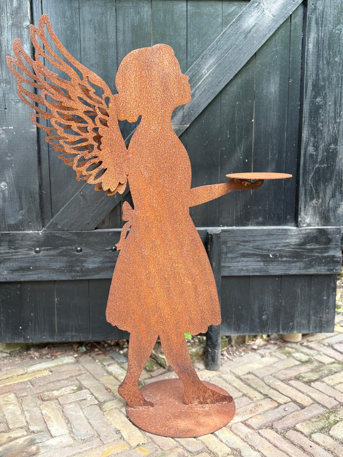 Engel met plateau roest 103 cm