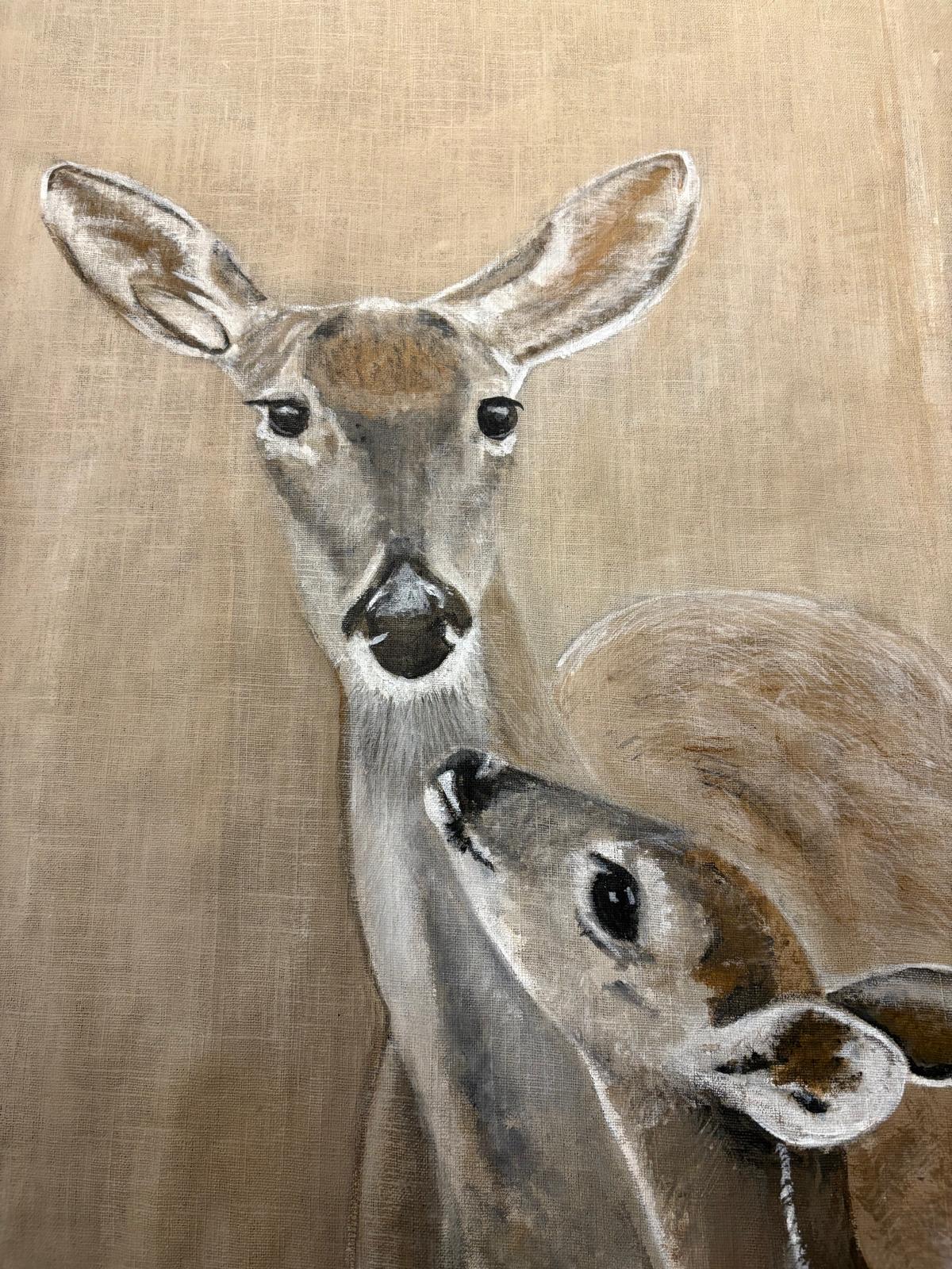 Handgemaakt wandkleed hert 66 x 100cm