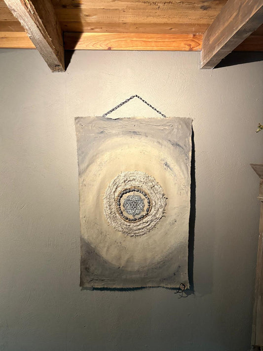 Wandkleed handgemaakt licht 66 x 101 cm