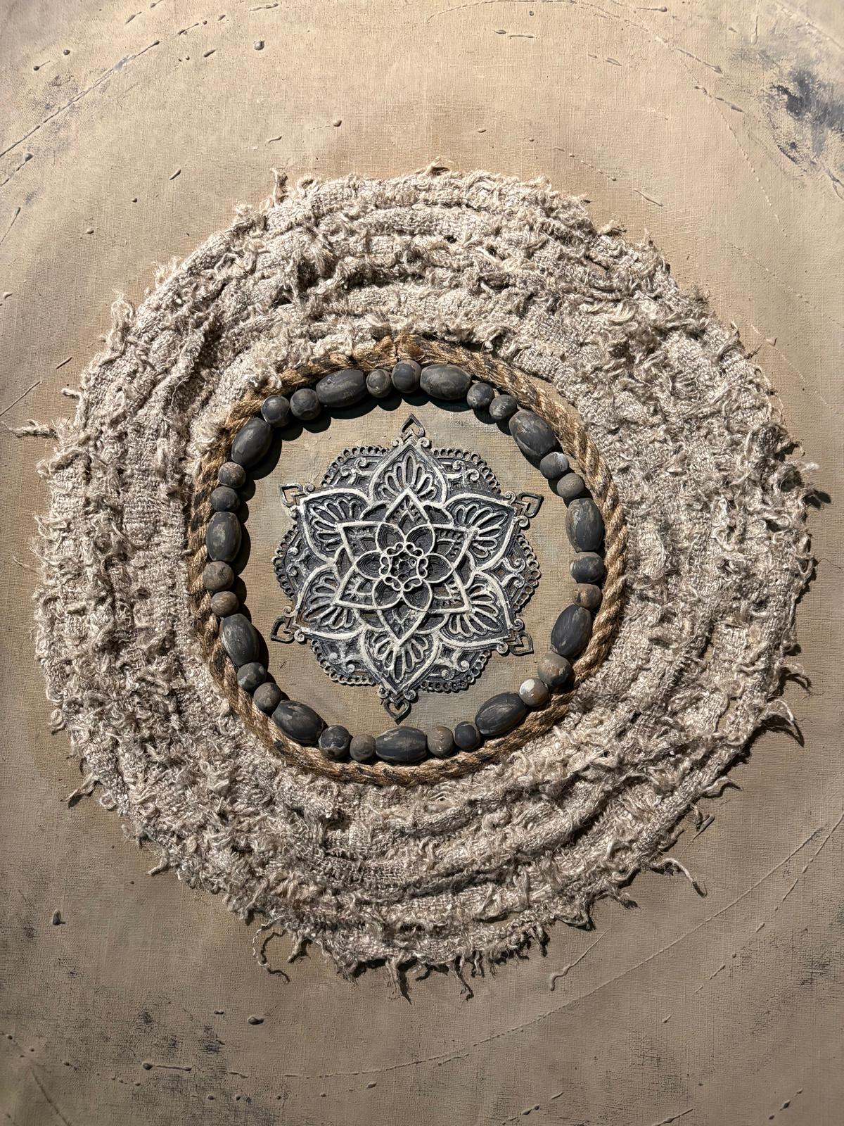 Wandkleed handgemaakt licht 66 x 101 cm